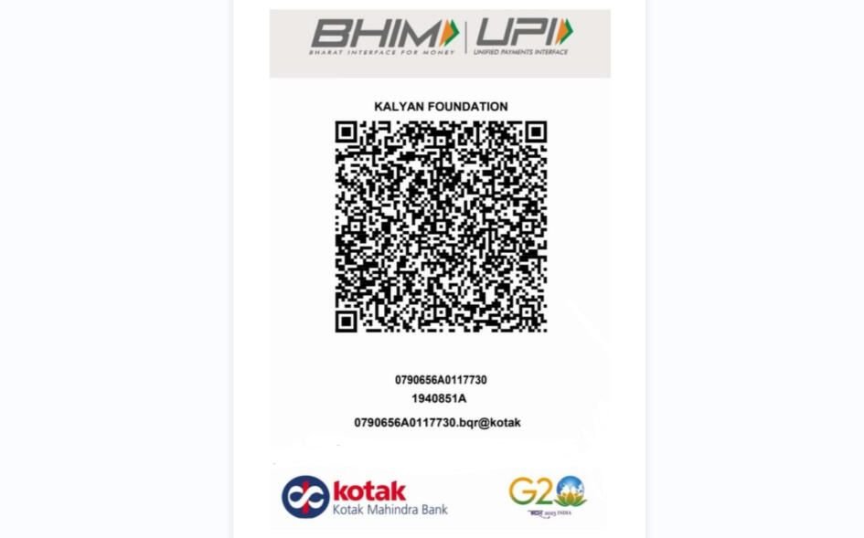 Kalyan Foundation BHIM UPI QR Code - Kotak Mahindra Bank
